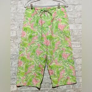 Vintage Lilly Pulitzer Capri Pants “Musical Monkeys” Size Medium White Label